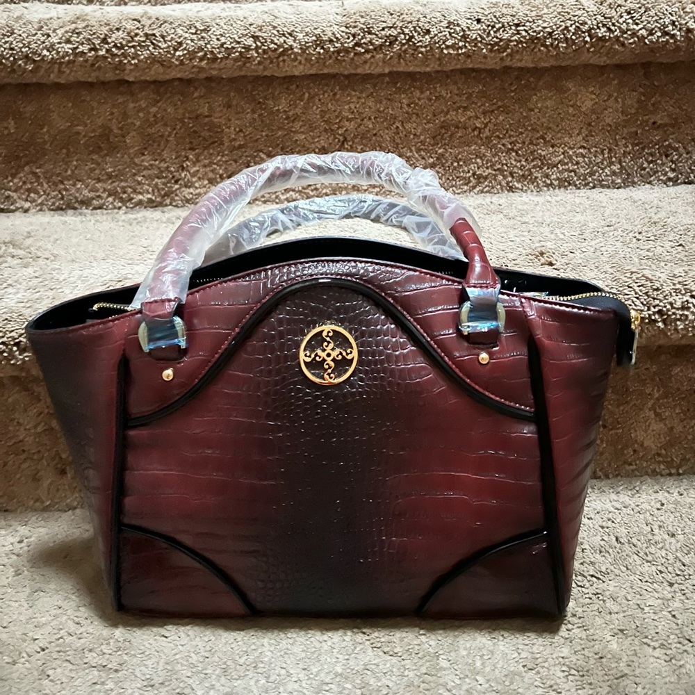 Stauer Avalon Crocodile-Embossed Handbag NEW IN PACKAGING